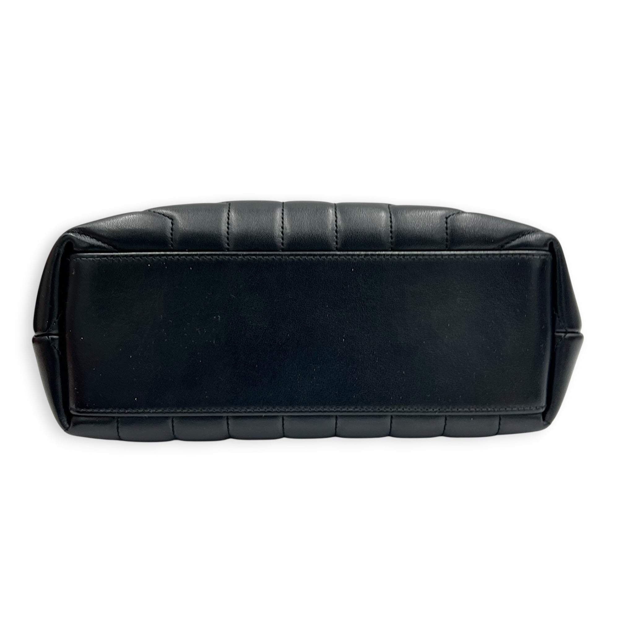 Loulou Shoulder Bag Small Black in Calfskin, Black hardware