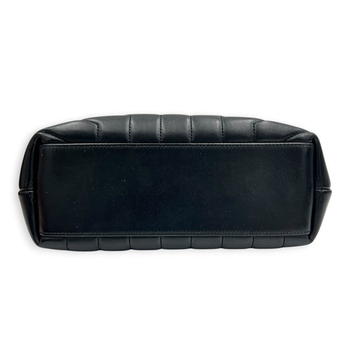 Loulou Shoulder Bag Small Black in Calfskin, Black hardware