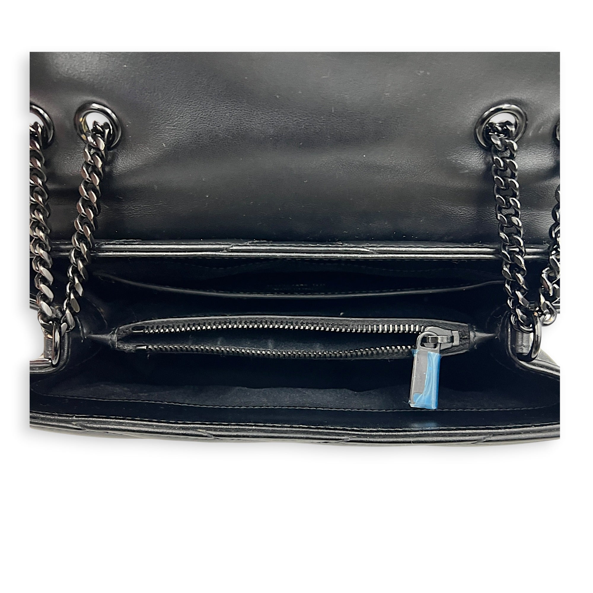 Loulou Shoulder Bag Small Black in Calfskin, Black hardware