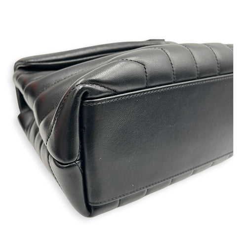 Loulou Shoulder Bag Small Black in Calfskin, Black hardware