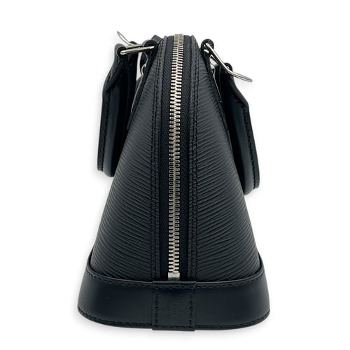 Alma BB Black Top Handle Bag in Epi Leather, Silver hardware