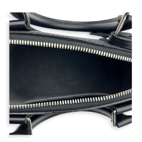 Alma BB Black Top Handle Bag in Epi Leather, Silver hardware