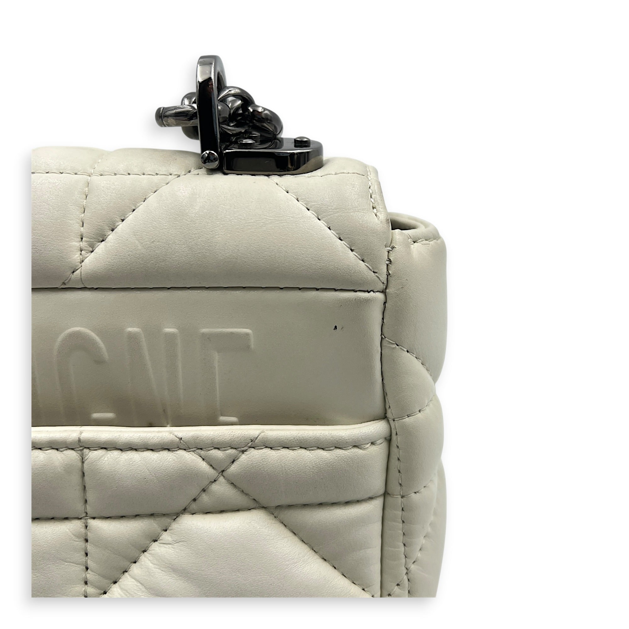 Caro Shoulder Bag Small Latte in Lambskin, Gunmetal hardware