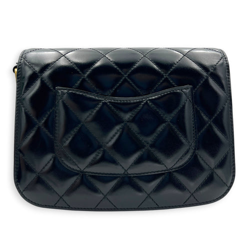 Le 37 Medium Noir Top Handle Bag in Calfskin, Gold hardware