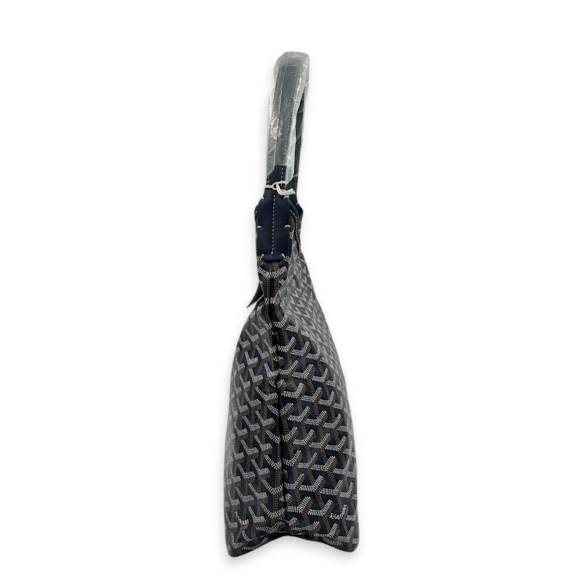 Boheme Shoulder Bag Blue in Coated Canvas, Silver hardware
