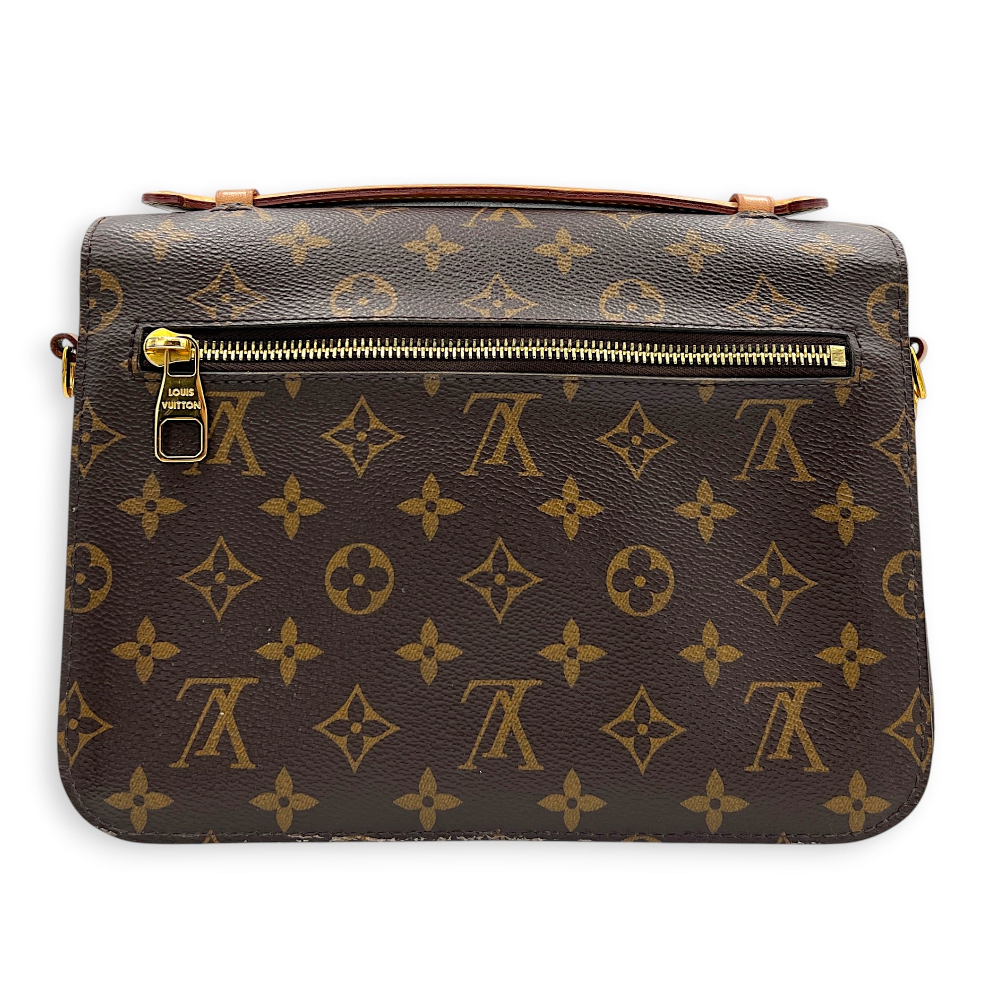 Metis Crossbody Bag Brown in Monogram Coated Canvas, Gold hardware