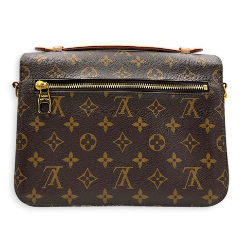 Metis Crossbody Bag Brown in Monogram Coated Canvas, Gold hardware