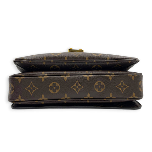 Metis Crossbody Bag Brown in Monogram Coated Canvas, Gold hardware