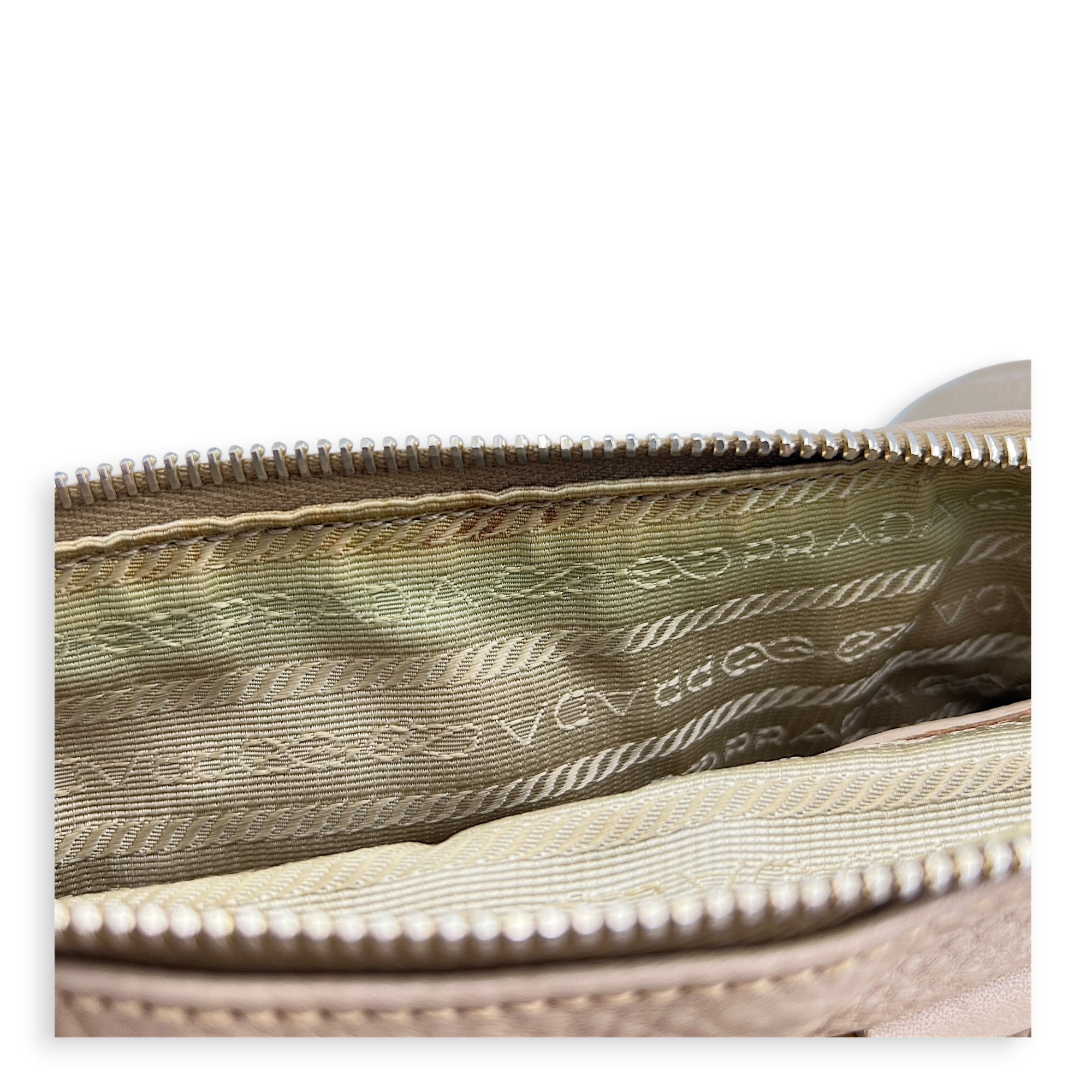 Logo Top Handle Bag Beige in Calfskin, Gold hardware