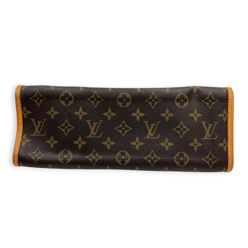 Popincourt Brown Top Handle Bag in Monogram Coated Canvas, Gold hardware
