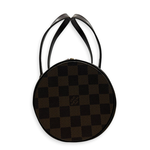 Papillon Top Handle Bag Brown in Coated Canvas, Gold hardware