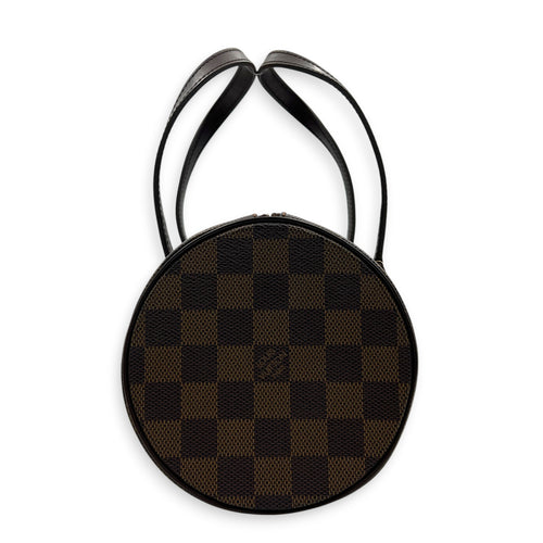 Papillon Top Handle Bag Brown in Coated Canvas, Gold hardware