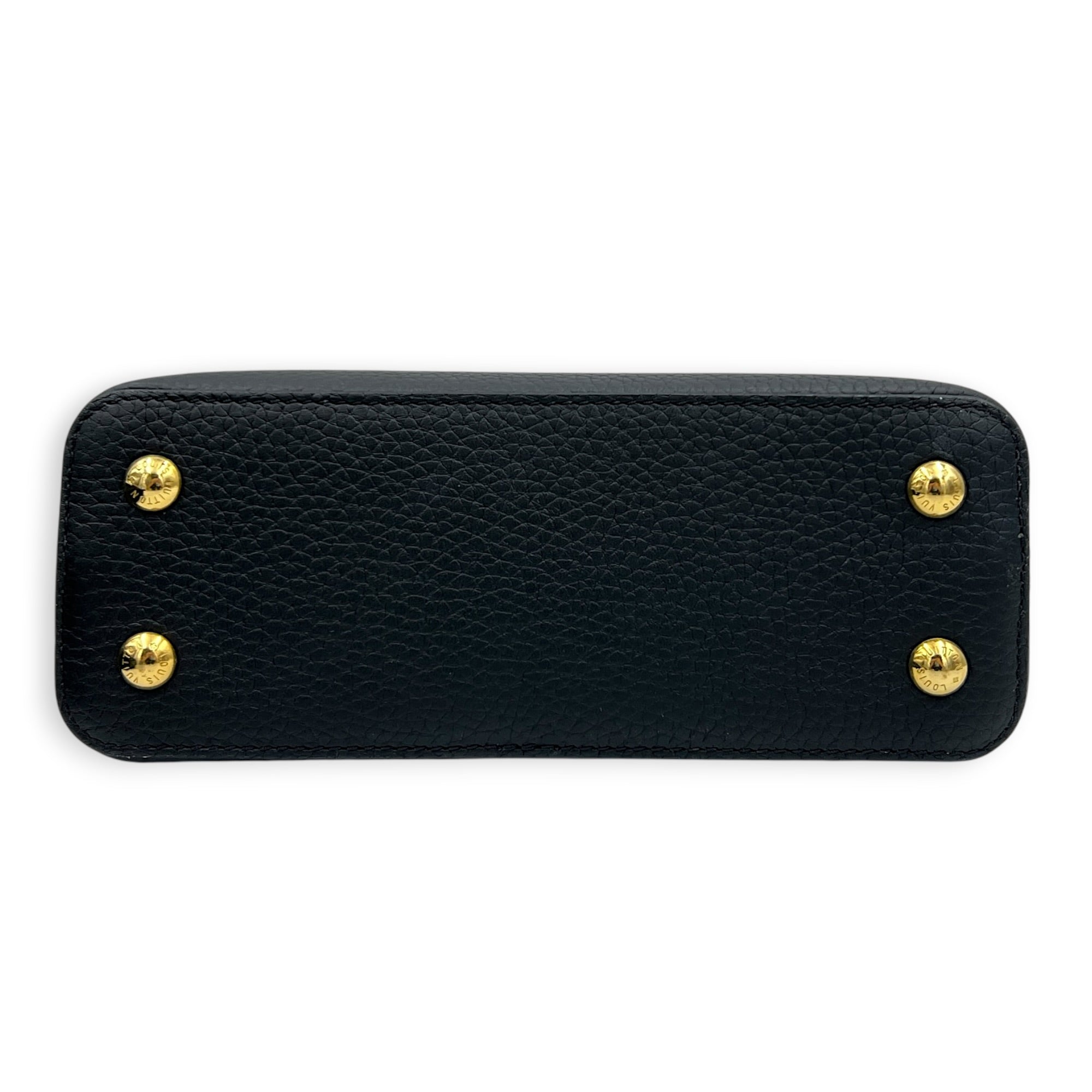 Capucines Top Handle Bag Mini Black in Taurillon Leather