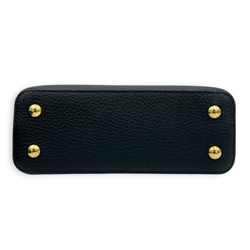 Capucines Top Handle Bag Mini Black in Taurillon Leather