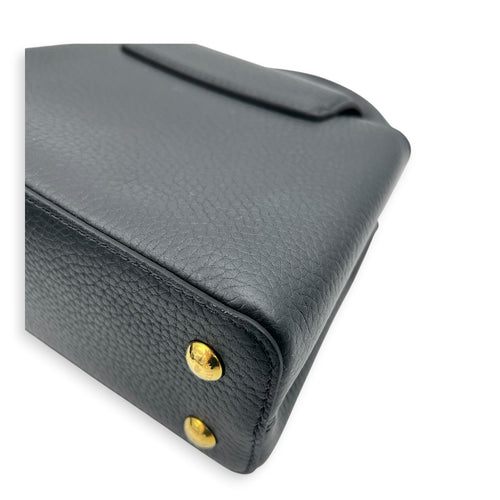 Capucines Top Handle Bag Mini Black in Taurillon Leather