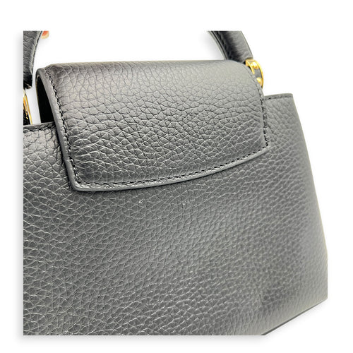 Capucines Top Handle Bag Mini Black in Taurillon Leather
