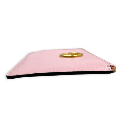 FF Card Holder Pink in Calfskin, Gold hardware