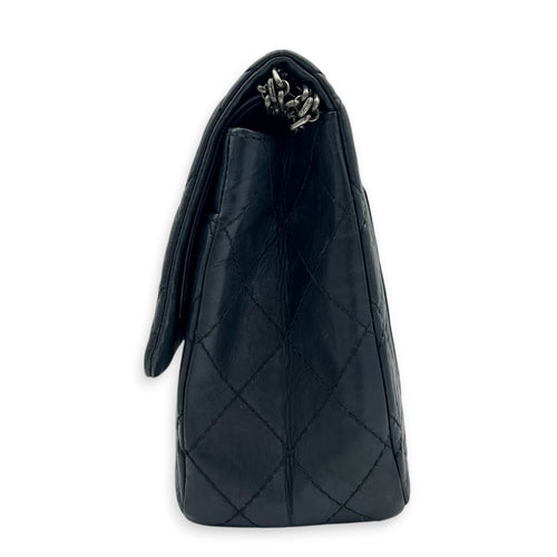 2.55 Shoulder Bag Grey in Distressed Leather, Ruthenium hardware