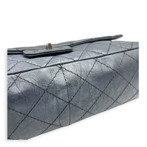 2.55 Shoulder Bag Grey in Distressed Leather, Ruthenium hardware