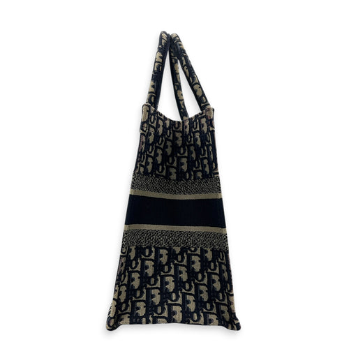 Book Tote Top Handle Bag Medium Blue in Jacquard