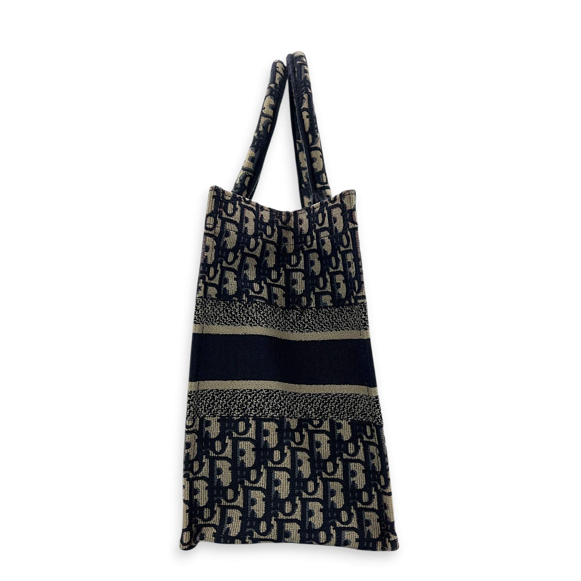 Book Tote Top Handle Bag Medium Blue in Jacquard