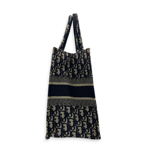 Book Tote Top Handle Bag Medium Blue in Jacquard