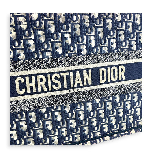 Book Tote Top Handle Bag Medium Blue in Jacquard