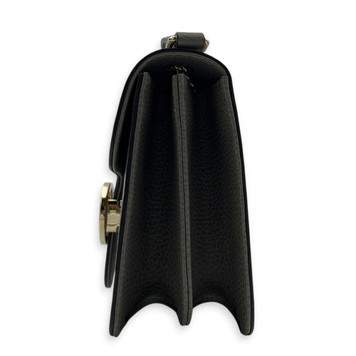 Interlocking G Shoulder Bag Grey in Calfskin, Gold hardware