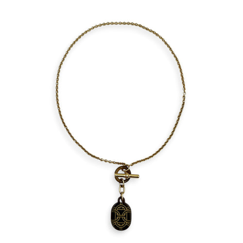 Chaine D Andre Corne Buffle & Fintion Brown, Permabrass hardware