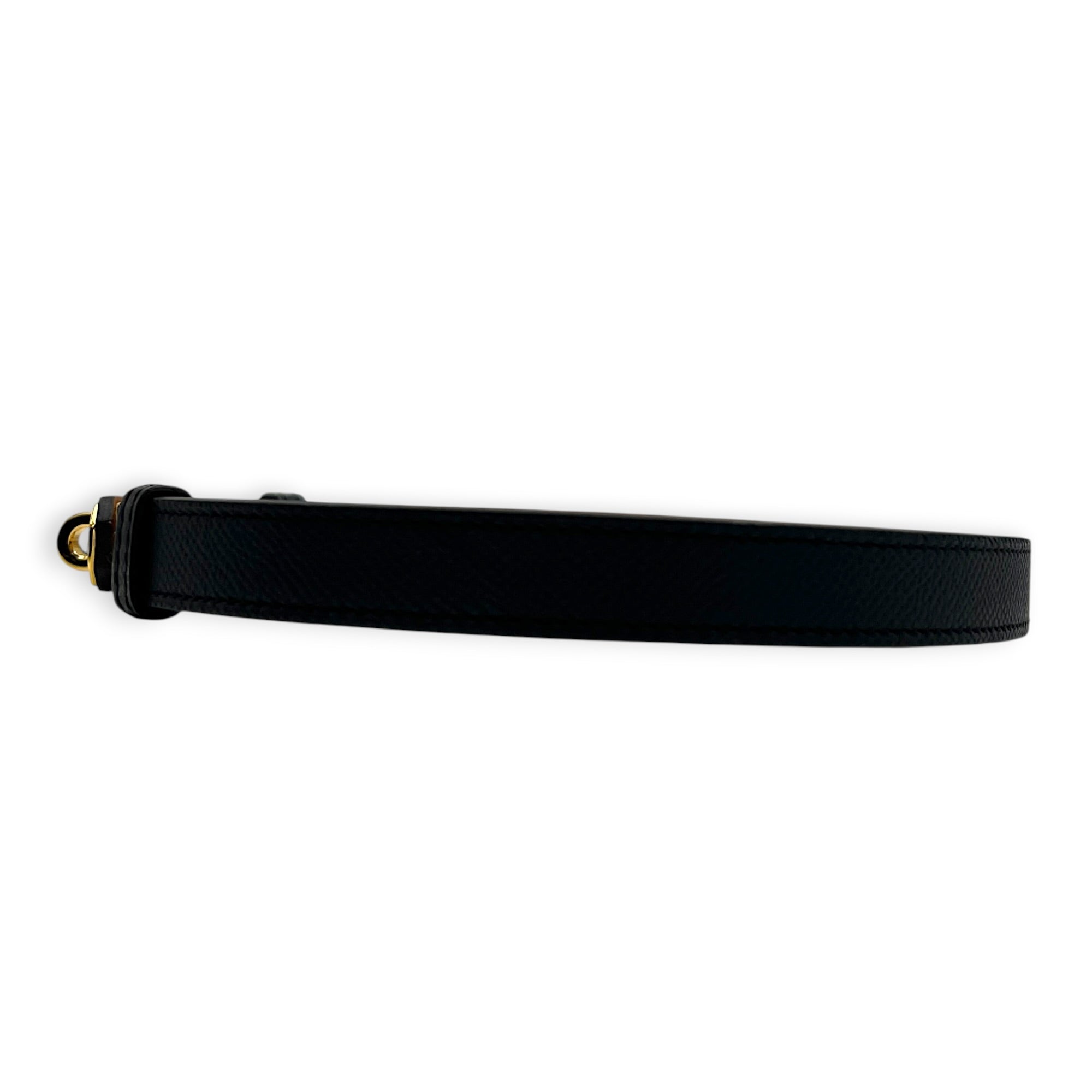 Kelly Black Belt in Epsom, Gold hardware