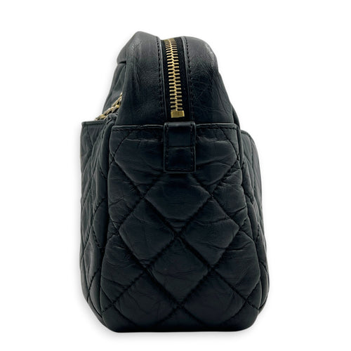 Reissue Camera Shoulder Bag Black in Calfskin, Gold hardware