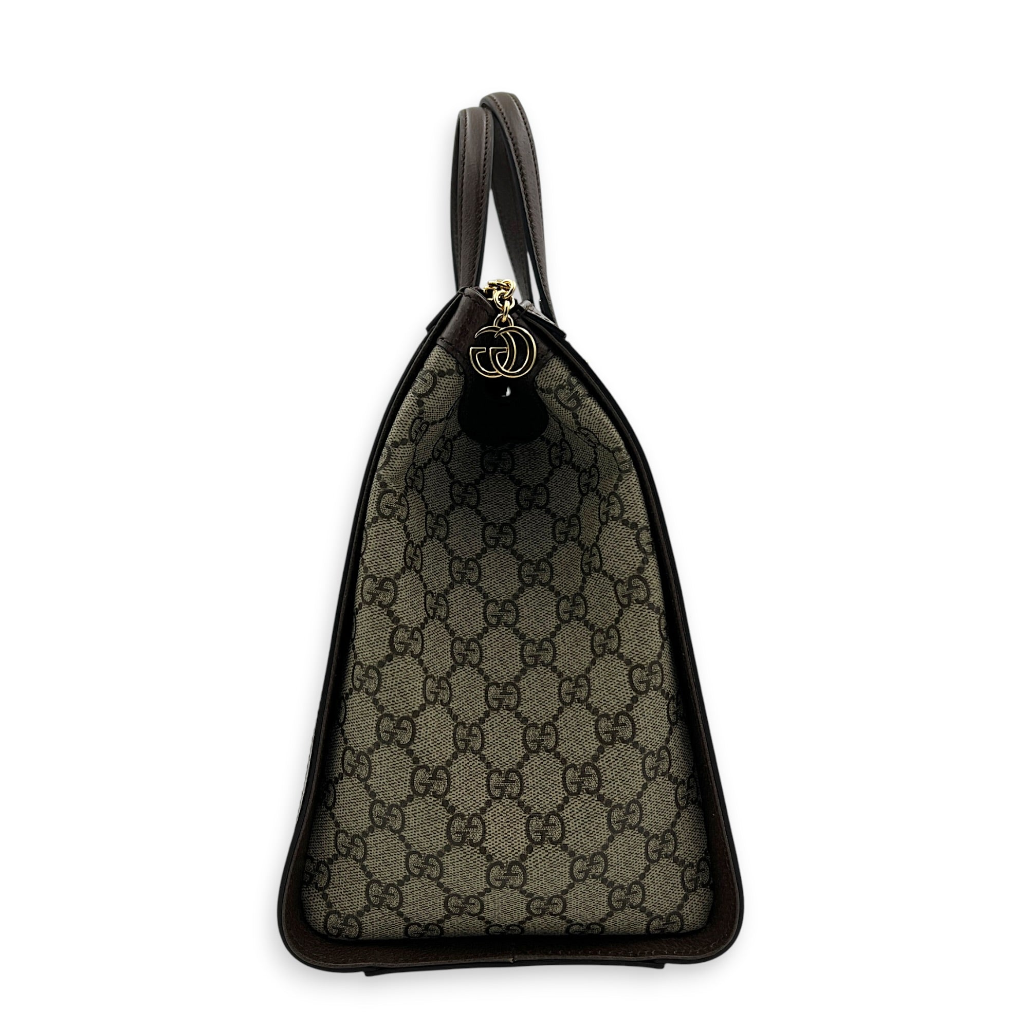 Ophidia Tote Bag Large Beige Ebony, Gold hardware