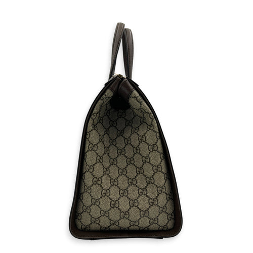 Ophidia Tote Bag Large Beige Ebony, Gold hardware