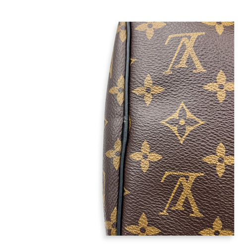 Speedy Soft Top Handle Bag 30 Brown in Monogram Coated Canvas, Silver hardware