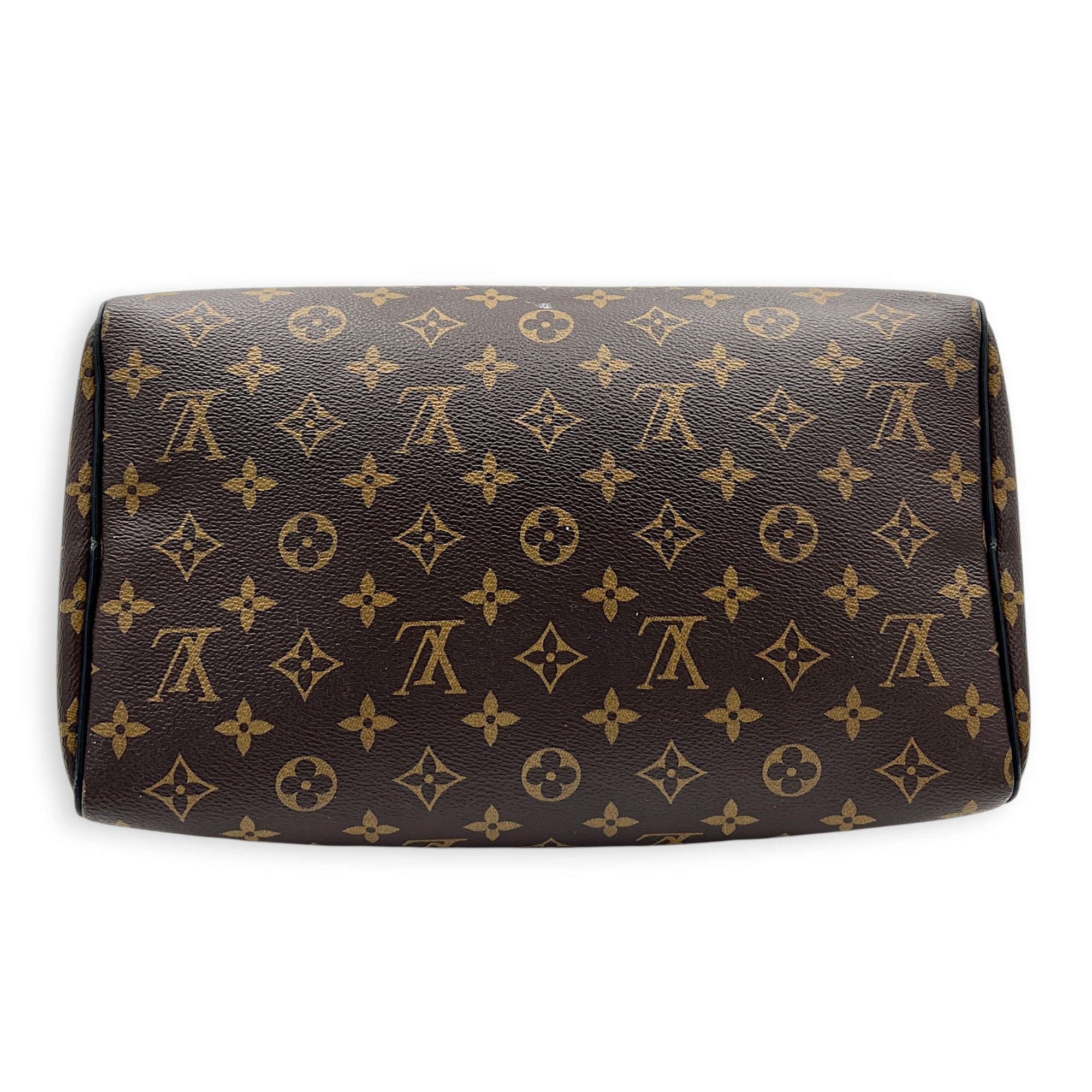 Speedy Soft Top Handle Bag 30 Brown in Monogram Coated Canvas, Silver hardware