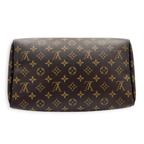 Speedy Soft Top Handle Bag 30 Brown in Monogram Coated Canvas, Silver hardware