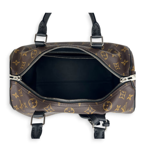 Speedy Soft Top Handle Bag 30 Brown in Monogram Coated Canvas, Silver hardware