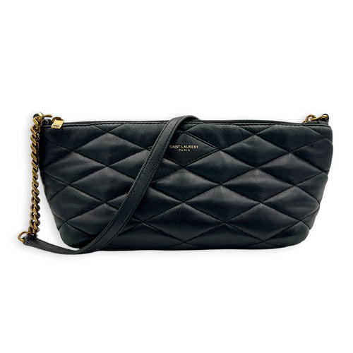 Sade Shoulder Bag Black in Lambskin, Gold hardware