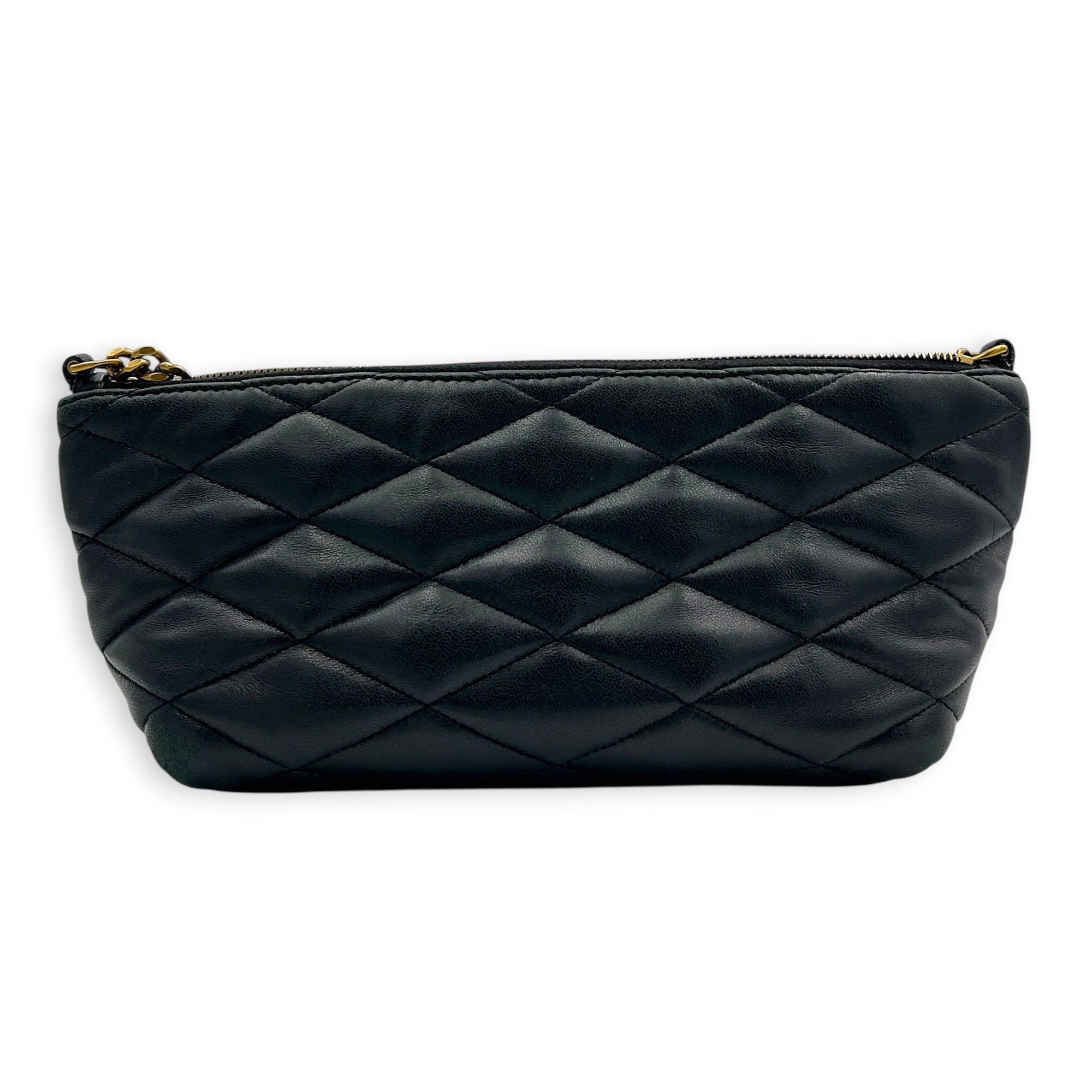 Sade Shoulder Bag Black in Lambskin, Gold hardware