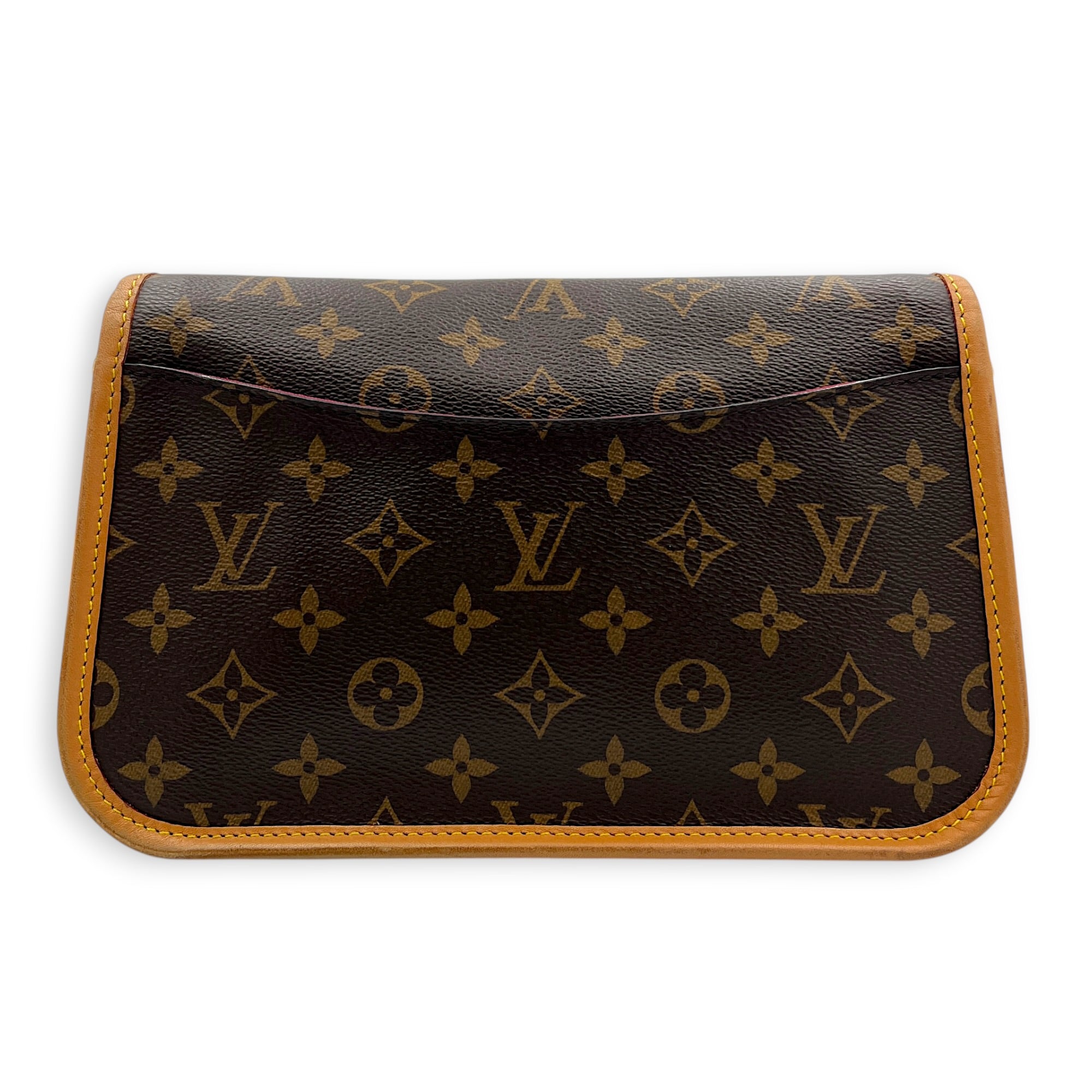 Diane Shoulder Bag Brown in Monogram Coated Canvas, Gold hardware