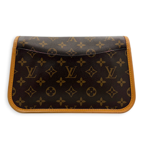 Diane Shoulder Bag Brown in Monogram Coated Canvas, Gold hardware
