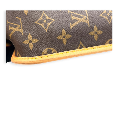 Diane Shoulder Bag Brown in Monogram Coated Canvas, Gold hardware