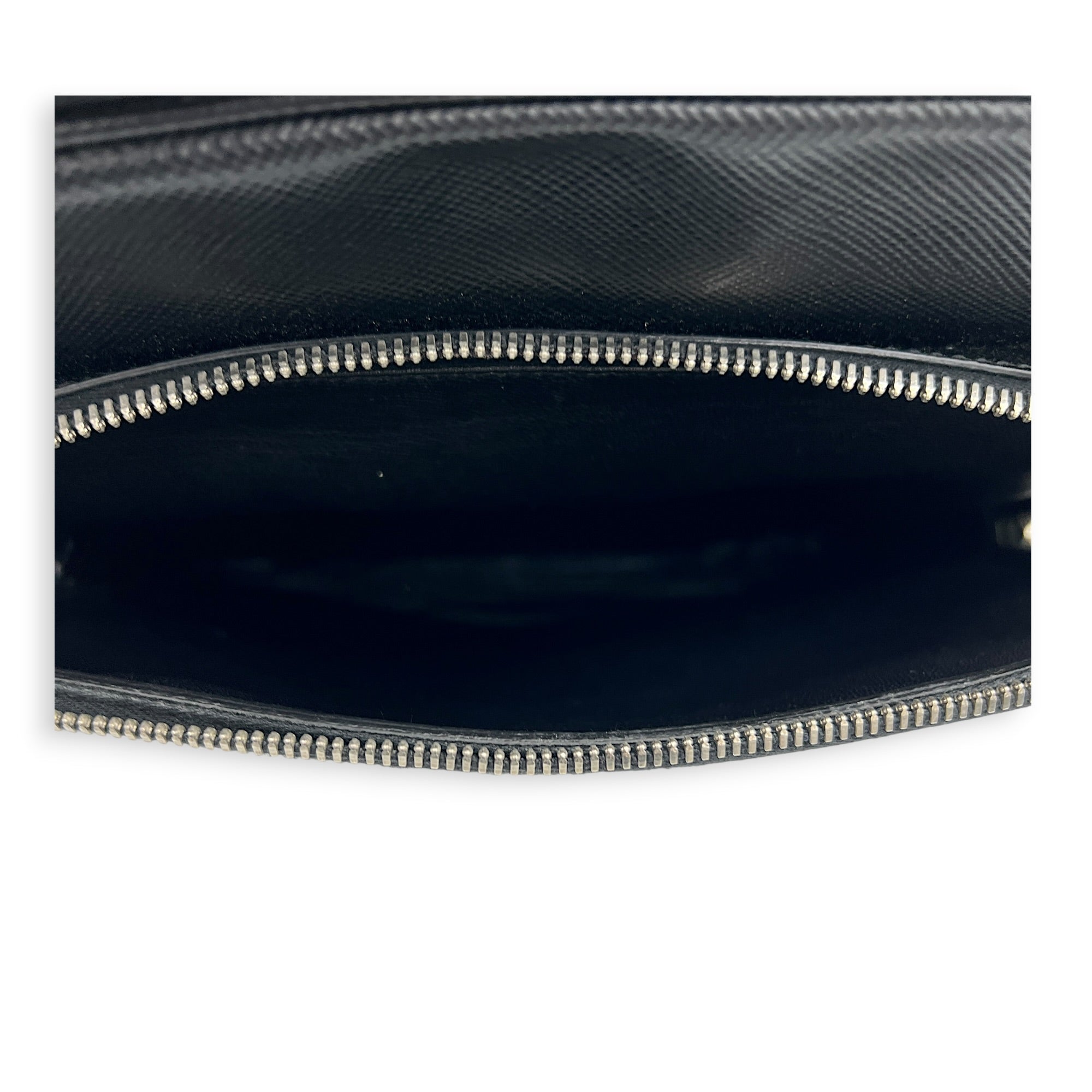 Logo Backpack Black in Saffiano Leather, Silver hardware