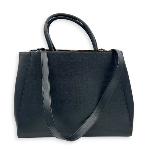 2Jours Top Handle Bag Black in Calfskin, Gold hardware