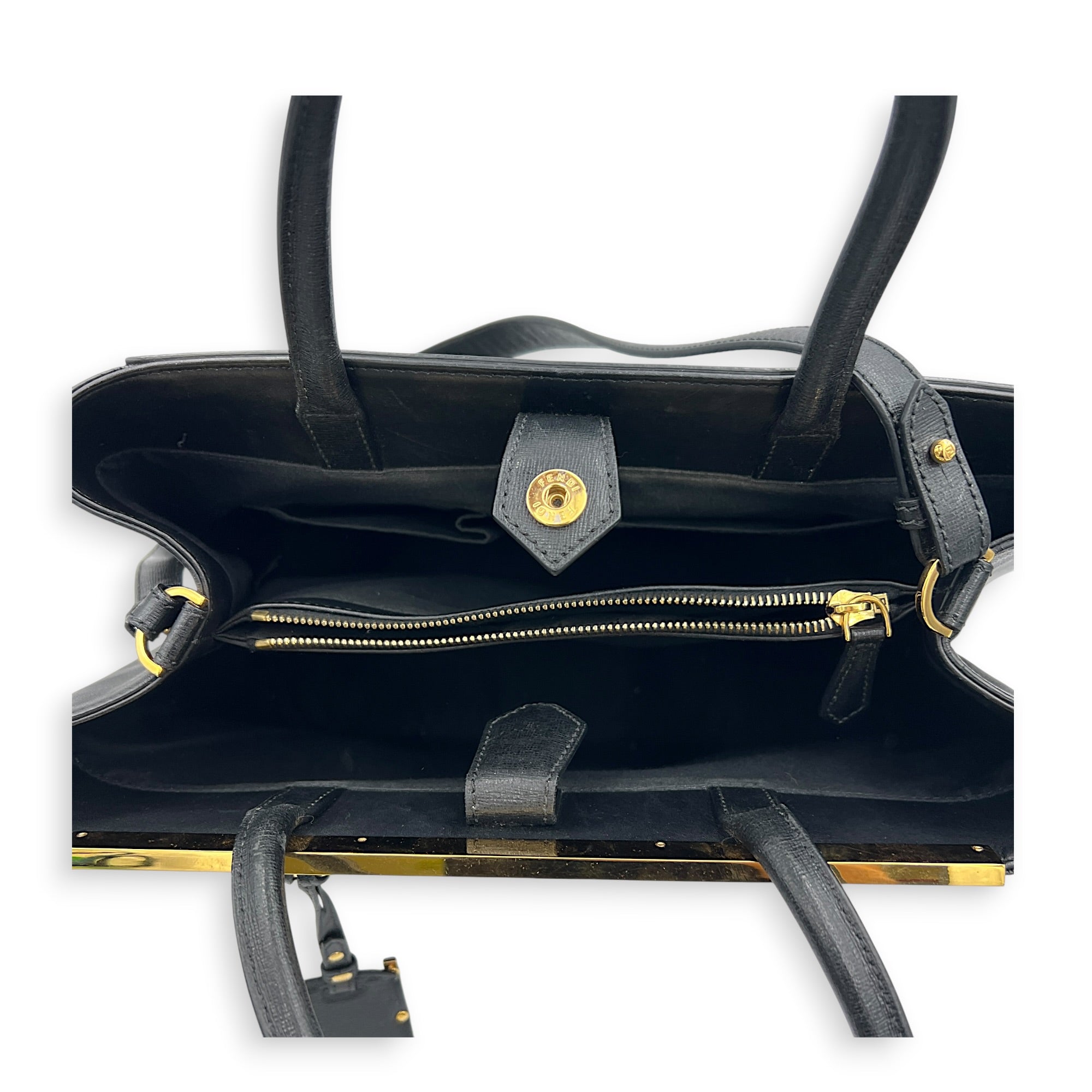 2Jours Top Handle Bag Black in Calfskin, Gold hardware