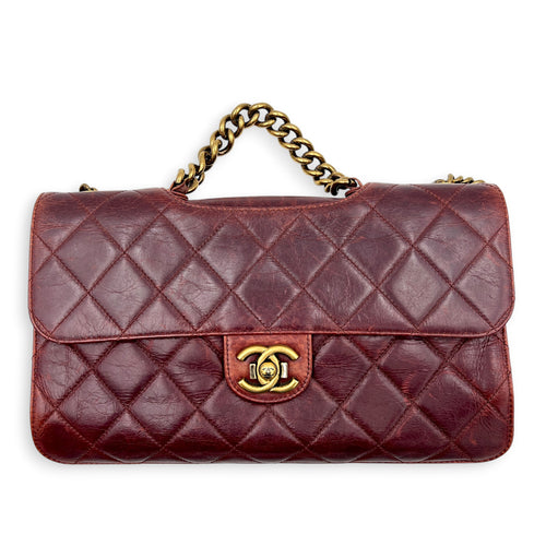 Perfect Edge Shoulder Bag Red in Calfskin, Gold hardware
