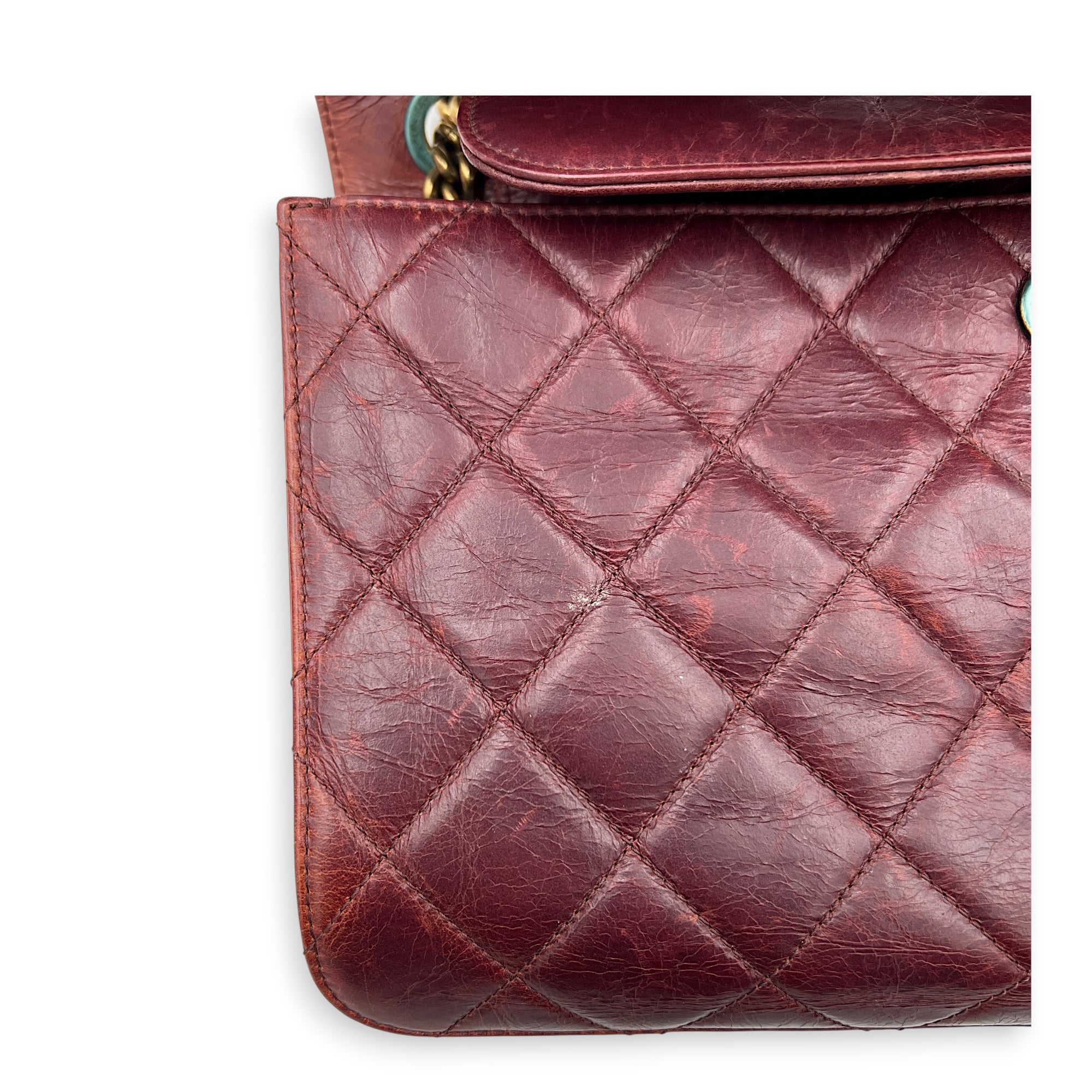 Perfect Edge Shoulder Bag Red in Calfskin, Gold hardware
