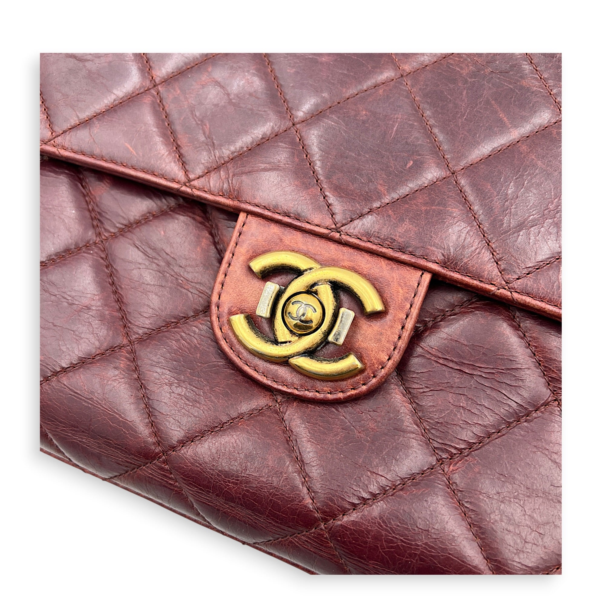 Perfect Edge Shoulder Bag Red in Calfskin, Gold hardware