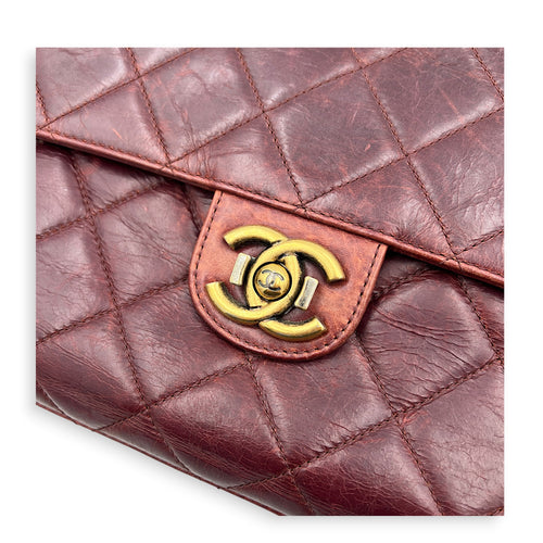 Perfect Edge Shoulder Bag Red in Calfskin, Gold hardware