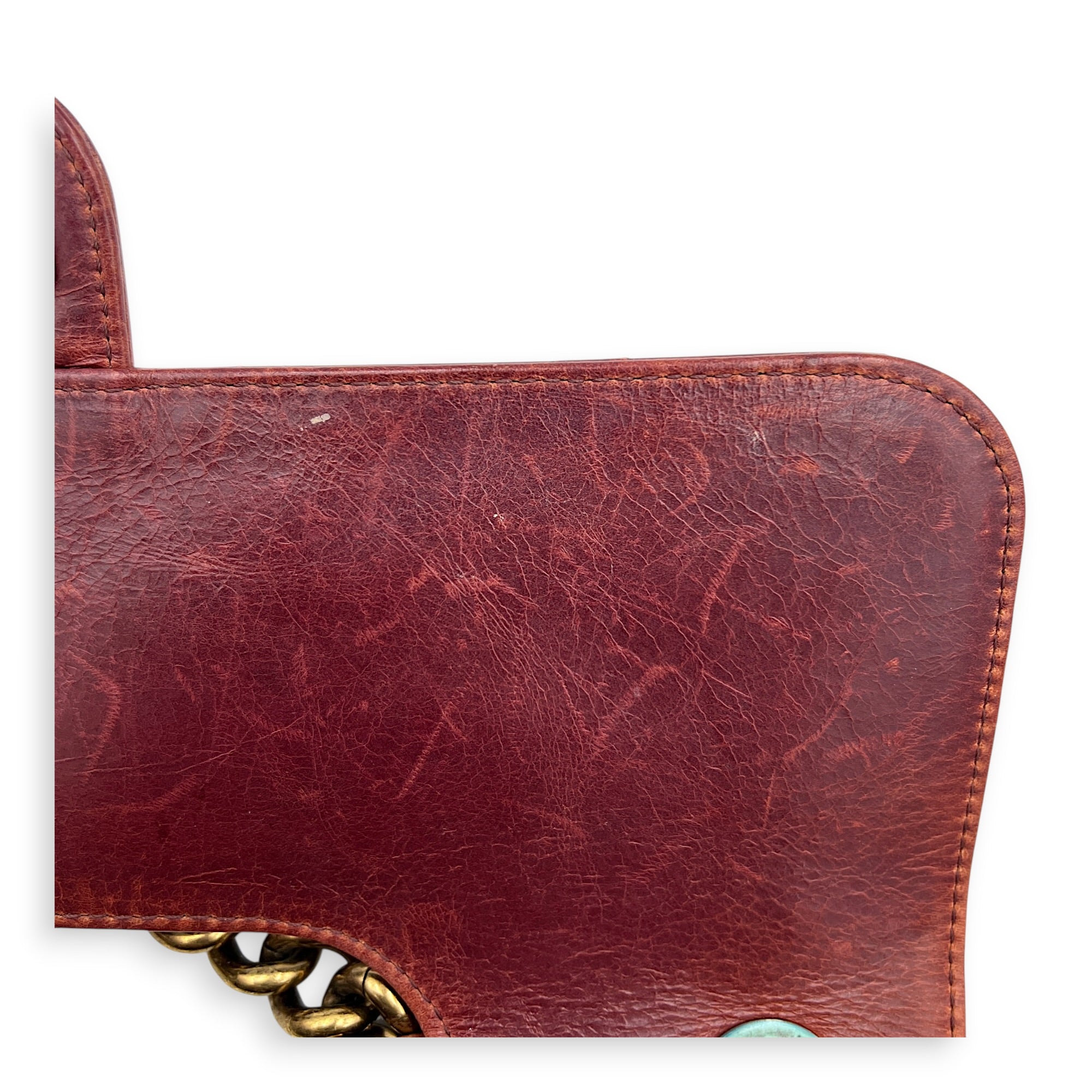 Perfect Edge Shoulder Bag Red in Calfskin, Gold hardware